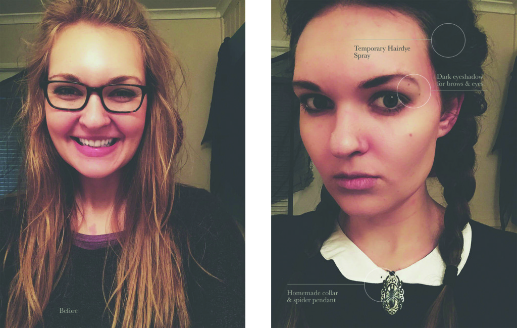 Wednesday Addams Before & After Costume