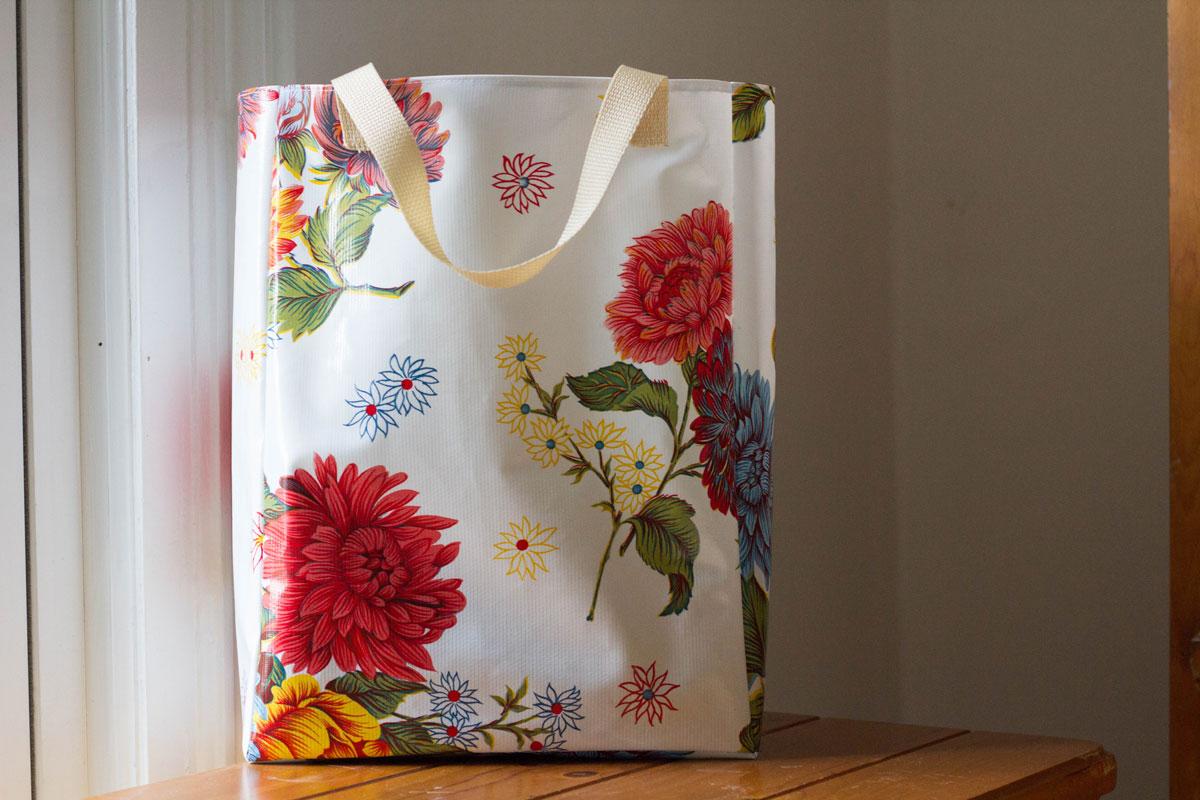 Reusable Shopping Bag Mardi Gras Print Fabric