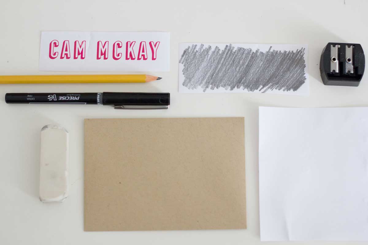 Materials for DIY Faux Hand Lettered Envelopes