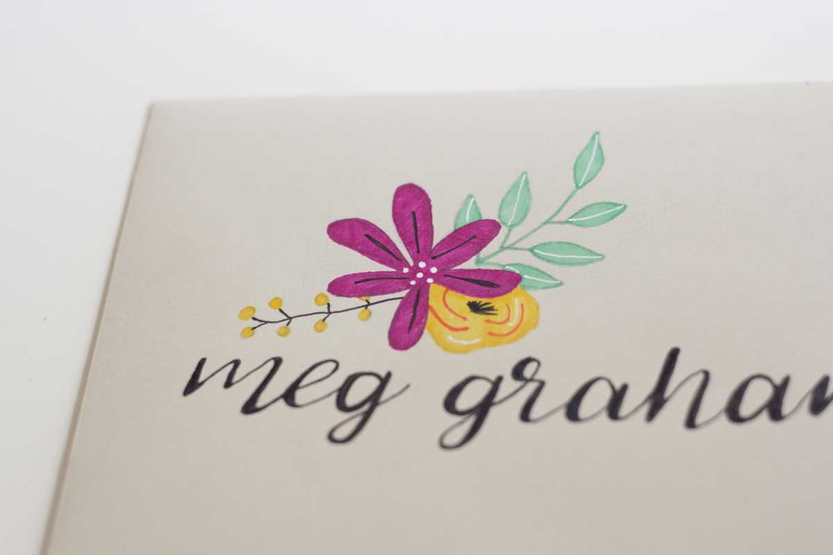 Playing with gel pens for amazing DIY faux hand lettered envelopes