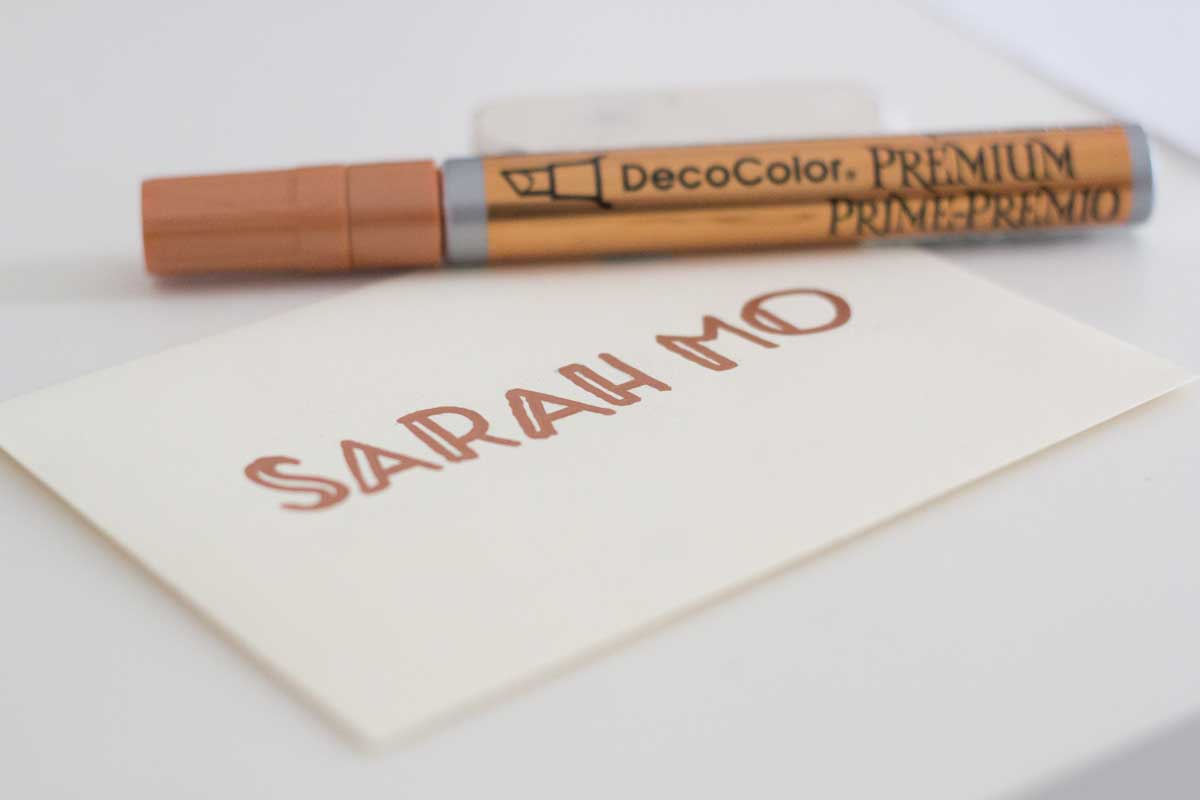 Using metallic paint pens for amazing DIY faux hand lettered envelopes