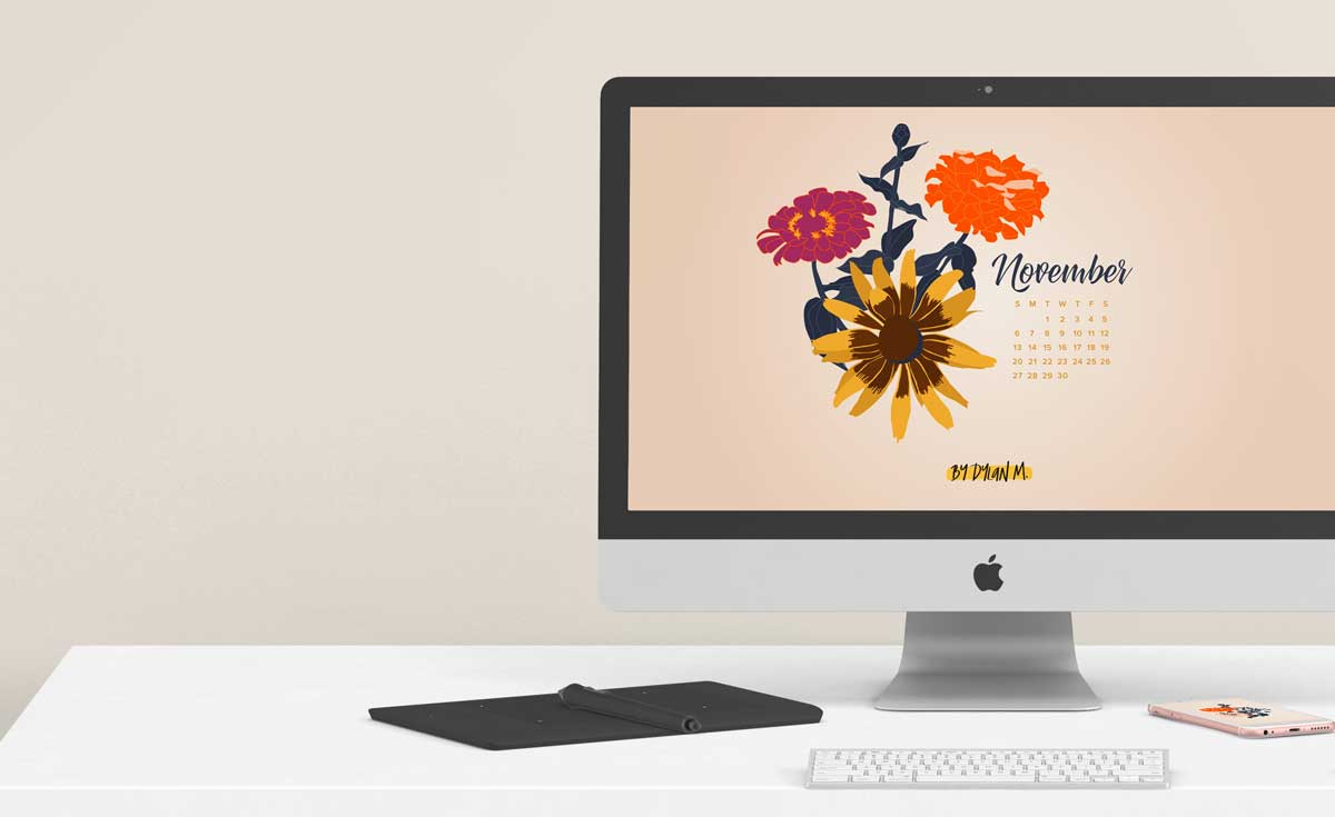 Free illustrated fall blooms for your devices -ByDylanM