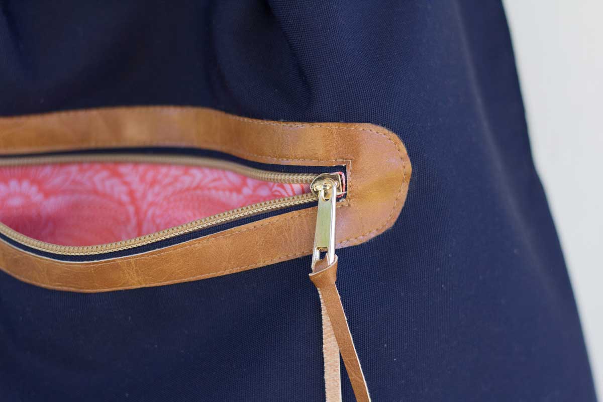 External zipper pocket on the home sewn Day Bag - ByDylanM